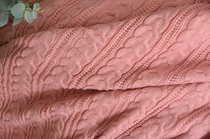 Zweilagige gestrickte Schaffell-Decke auf der Rückseite