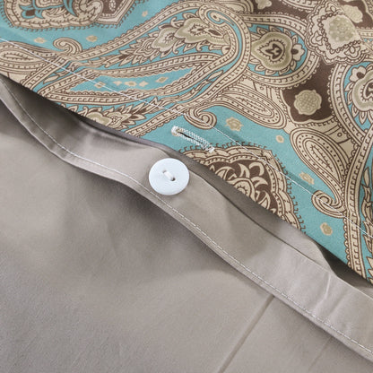 Luxury Boho Medallion Pattern Custom Size Bed Linen Set Hidden Button Closure Inner Corner Ties Custom Size Bed Sheets