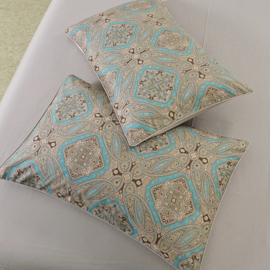 Luxury Boho Medallion Pattern Custom Size Bed Linen Set Hidden Button Closure Inner Corner Ties Custom Size Bed Sheets