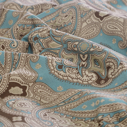 Luxury Boho Medallion Pattern Custom Size Bed Linen Set Hidden Button Closure Inner Corner Ties Custom Size Bed Sheets