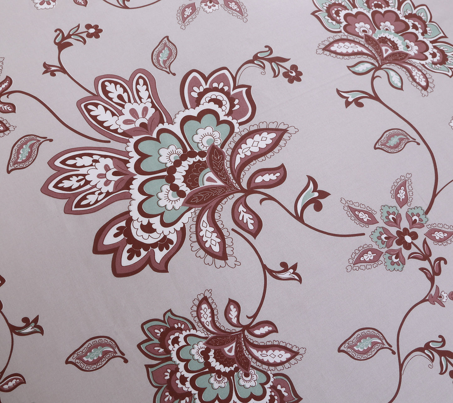 Retro Botanical Flower Printed Custom Bed Linen Skin-Friendly Cotton 4 Pieces Bedding Set Hidden Button Closure Inner Corner Ties Custom Size Bed Sheets