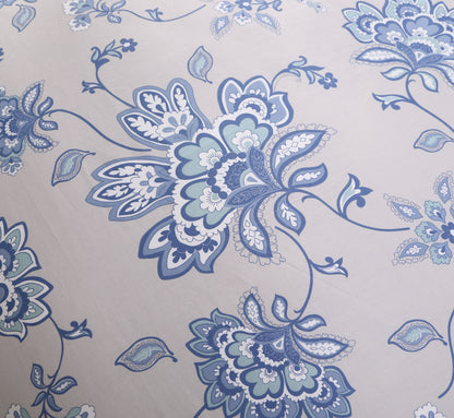 Retro Botanical Flower Printed Custom Bed Linen Skin-Friendly Cotton 4 Pieces Bedding Set Hidden Button Closure Inner Corner Ties Custom Size Bed Sheets