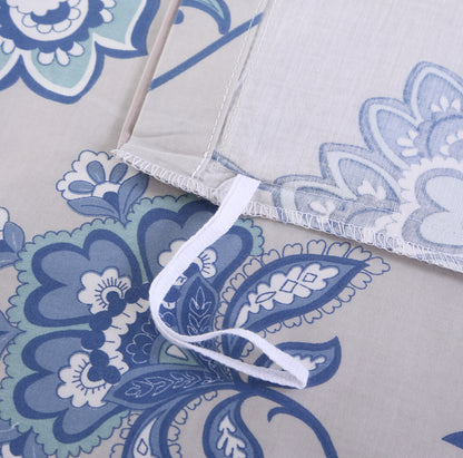 Retro Botanical Flower Printed Custom Bed Linen Skin-Friendly Cotton 4 Pieces Bedding Set Hidden Button Closure Inner Corner Ties Custom Size Bed Sheets