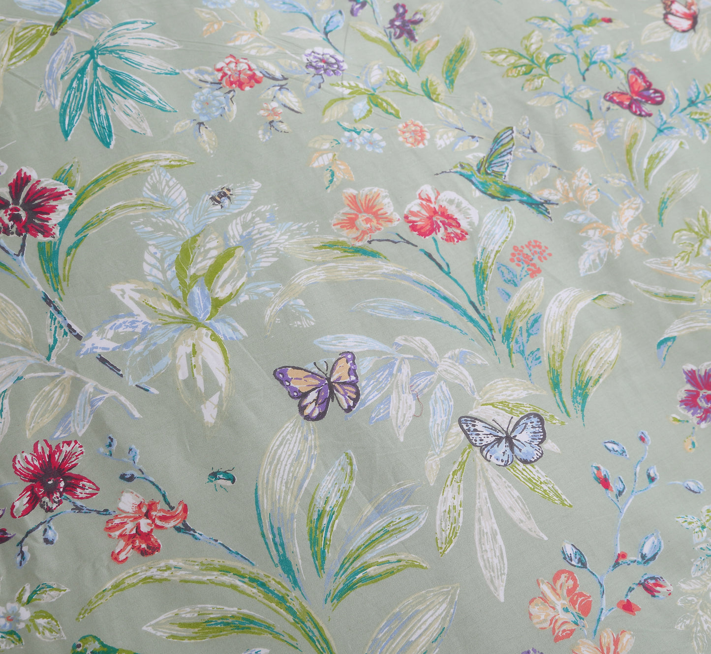 Fresh Garden Wildflower Print Custom Bedding Set Hidden Button Closure Inner Corner Ties Custom Size Bed Sheets
